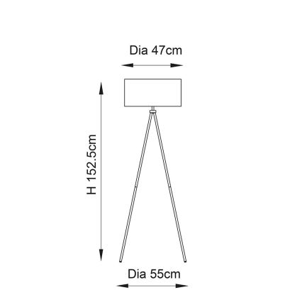 Endon 66987 - Stojací lampa TRI 1xE27/60W/230V béžová