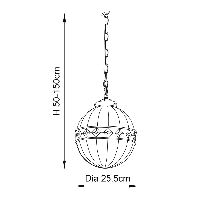 Endon 67044 - Lustr na řetězu FARGO 1xE14/40W/230V pr. 25,5 cm