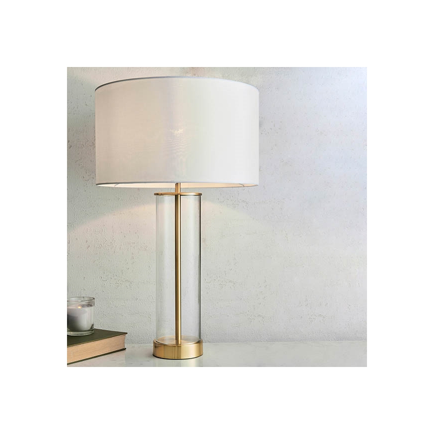 Endon 68802 - Stmívatelná dotyková stolní lampa LESSINA 1xE27/10W/230V zlatá/bílá
