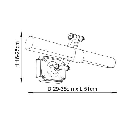 Endon 69833 - Obrazové svítidlo WINCHESTER 2xE14/6W/230V 51 cm mosaz