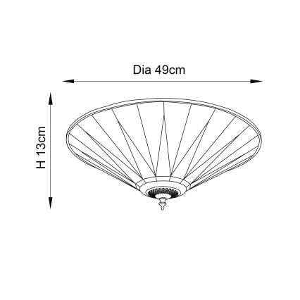 Endon 70240 - Stropní svítidlo DARK STAR 2xE27/40W/230V pr. 49 cm