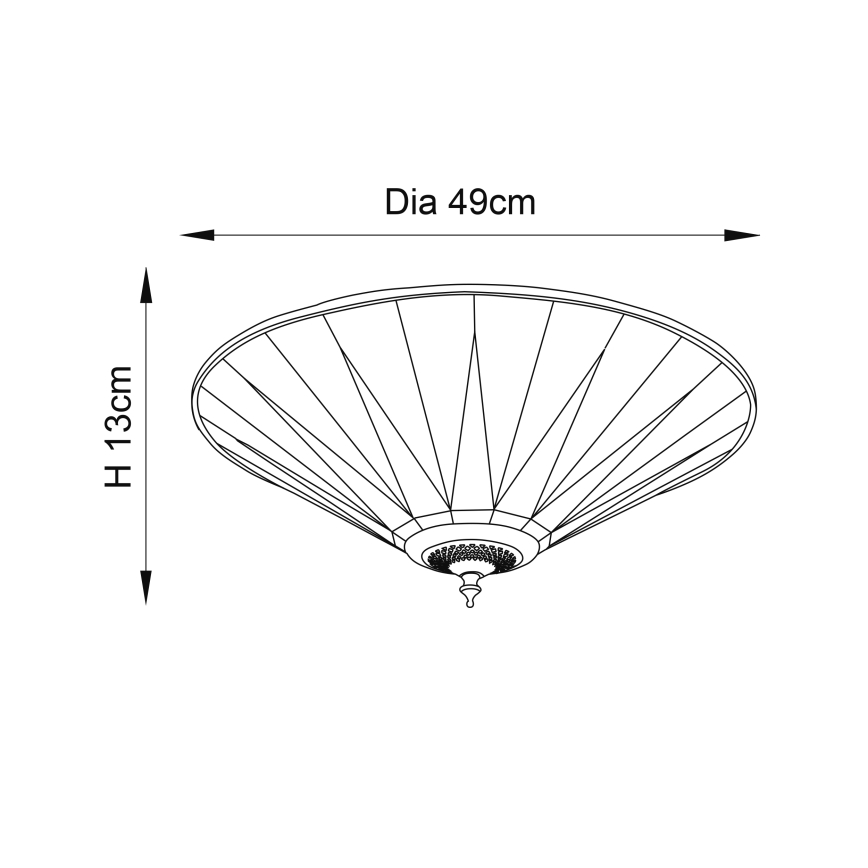 Endon 70240 - Stropní svítidlo DARK STAR 2xE27/40W/230V pr. 49 cm