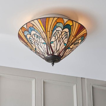 Endon 70241 - Stropní svítidlo Tiffany HECTOR 2xE27/60W/230V pr. 40 cm