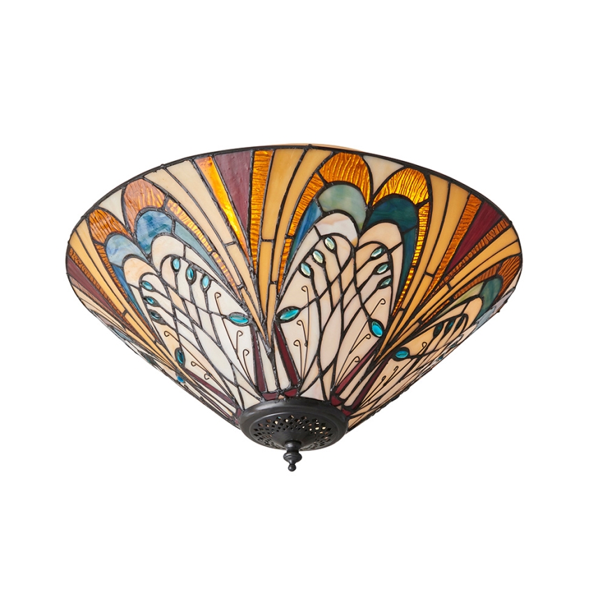 Endon 70241 - Stropní svítidlo Tiffany HECTOR 2xE27/60W/230V pr. 40 cm