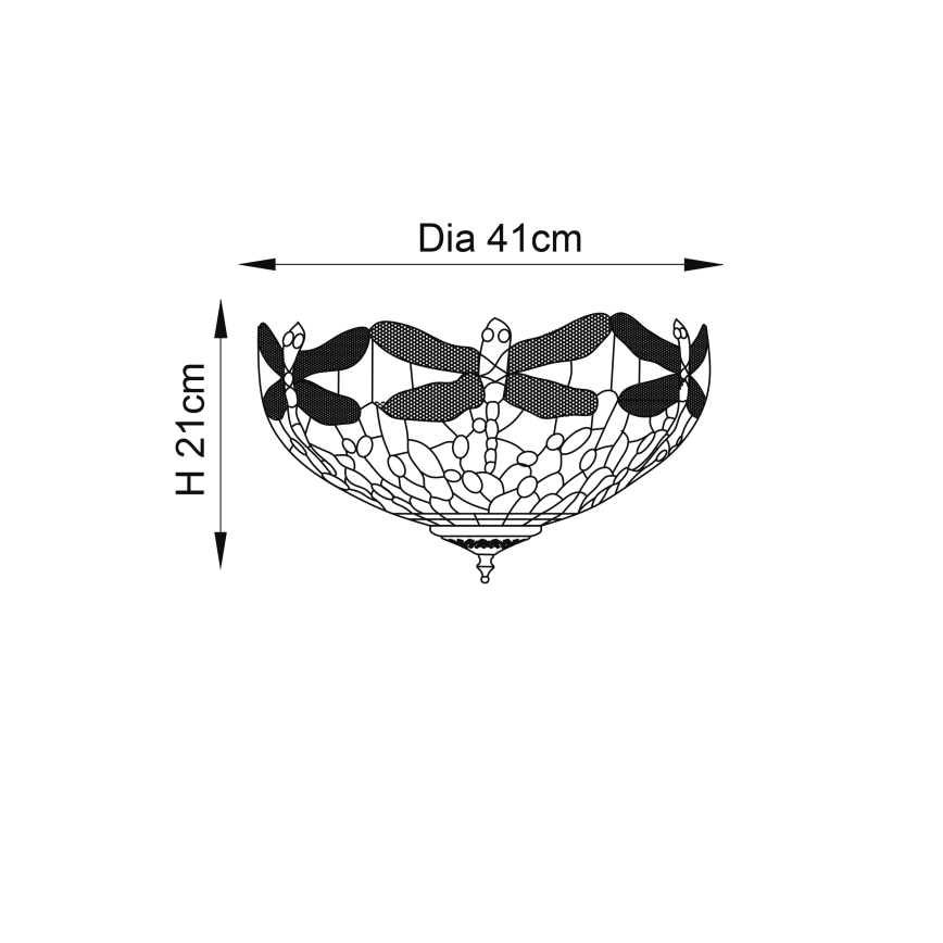 Endon 70722 - Stropní svítidlo DRAGONFLY 2xE27/60W/230V pr. 41 cm