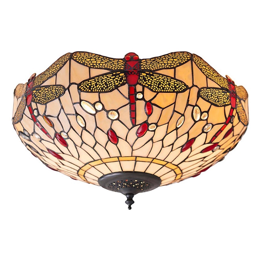 Endon 70723 - Stropní svítidlo Tiffany DRAGONFLY 2xE27/60W/230V pr. 41 cm