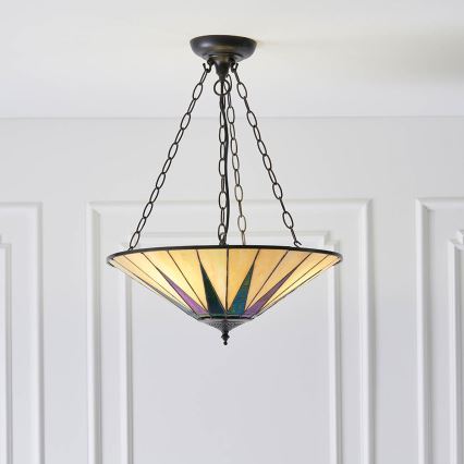 Endon 70754 - Lustr na řetězu DARK STAR 3xE27/60W/230V pr. 49 cm