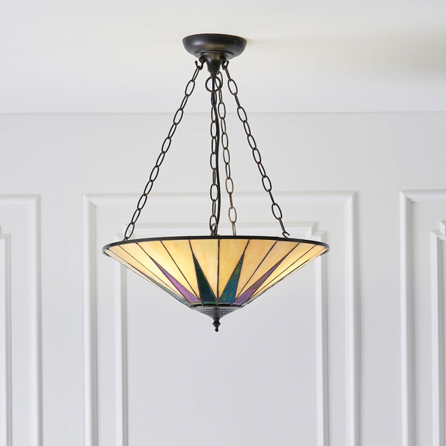 Endon 70754 - Lustr na řetězu DARK STAR 3xE27/60W/230V pr. 49 cm
