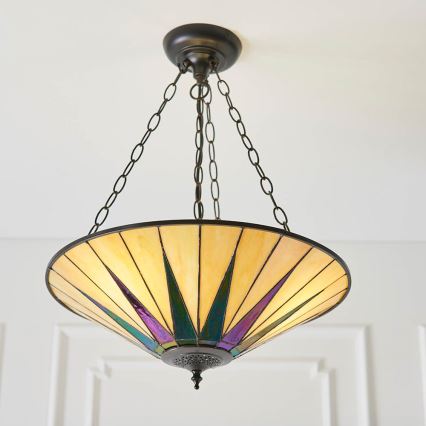 Endon 70754 - Lustr na řetězu DARK STAR 3xE27/60W/230V pr. 49 cm