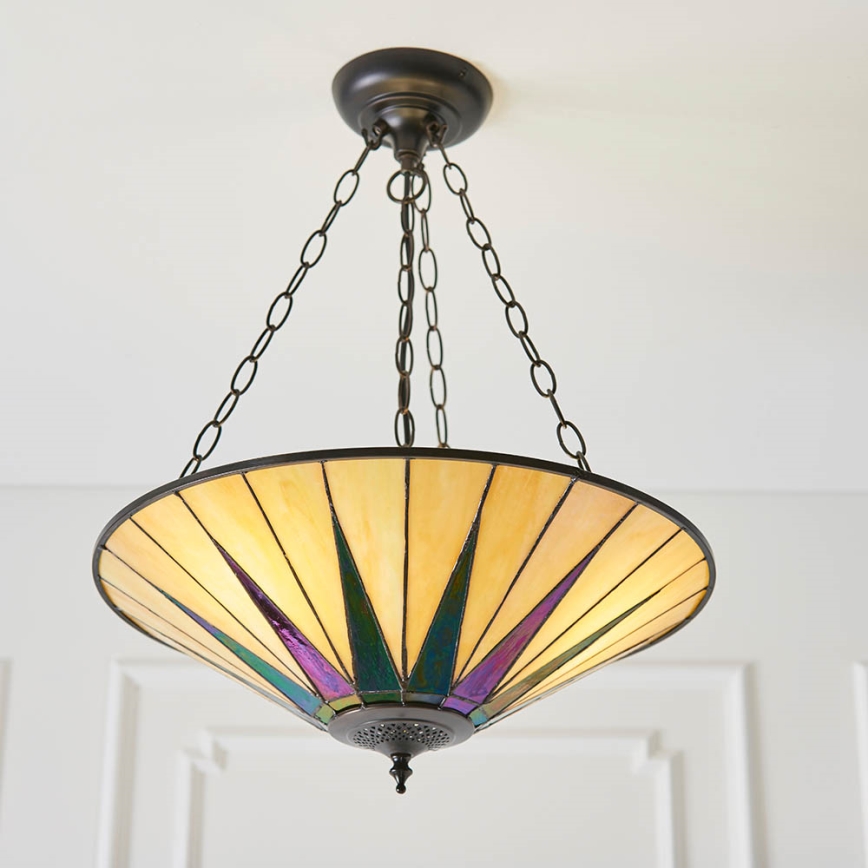 Endon 70754 - Lustr na řetězu DARK STAR 3xE27/60W/230V pr. 49 cm