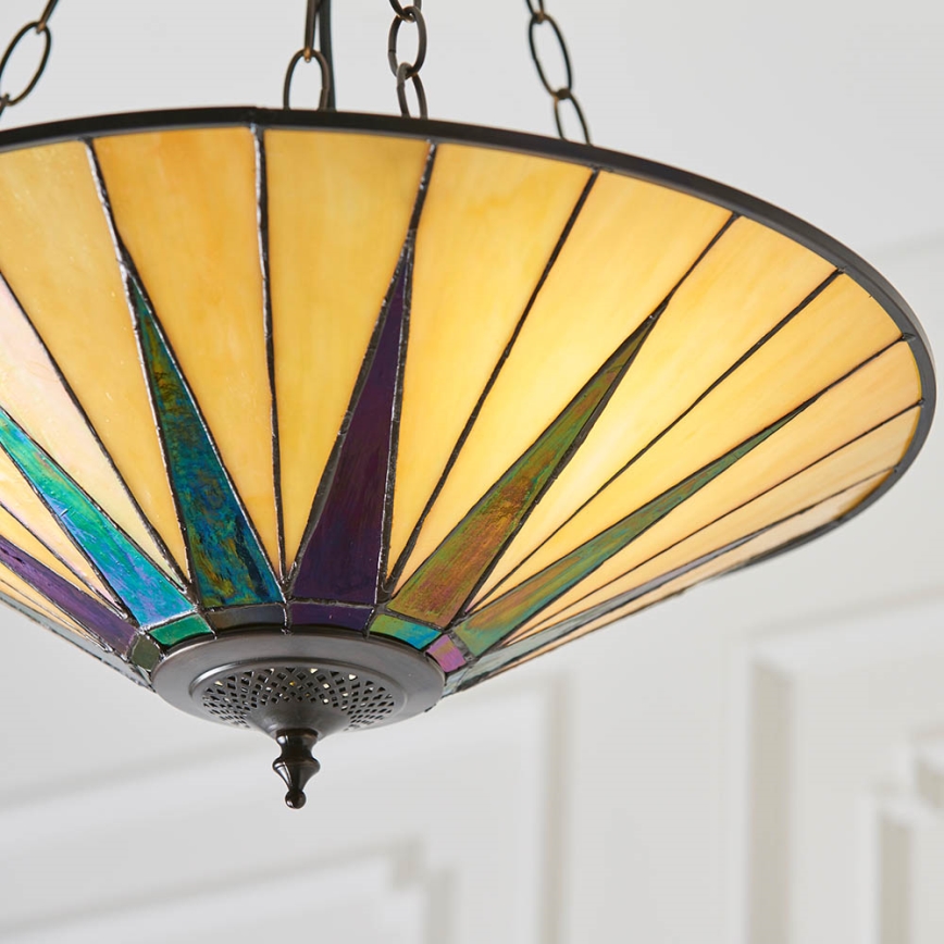 Endon 70754 - Lustr na řetězu DARK STAR 3xE27/60W/230V pr. 49 cm