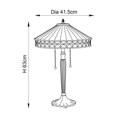 Endon 70935 - Stolní lampa Tiffany FARGO 2xE27/60W/230V pr. 41,5 cm