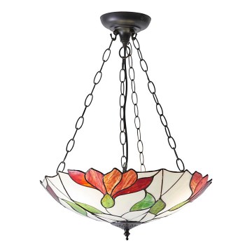 Endon 70946 - Lustr na řetězu Tiffany BOTANICA 3xE27/60W/230V pr. 45 cm