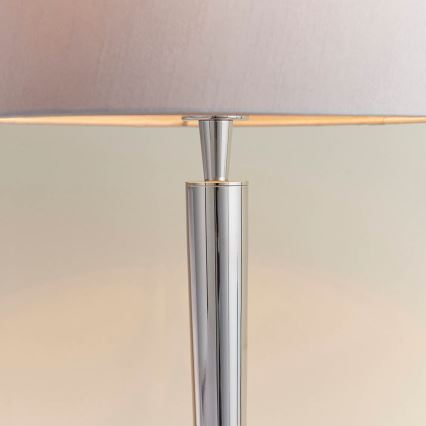 Endon 72175 - Stolní lampa s USB portem SYON 1xE14/40W/230V lesklý chrom/béžová