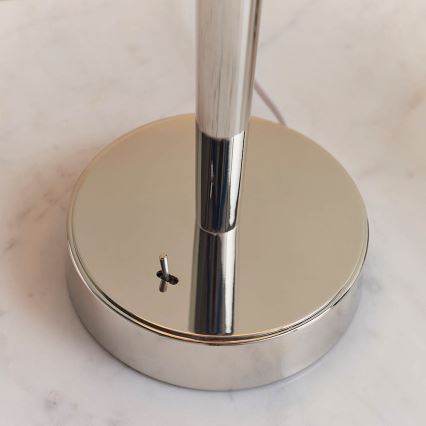Endon 72175 - Stolní lampa s USB portem SYON 1xE14/40W/230V lesklý chrom/béžová