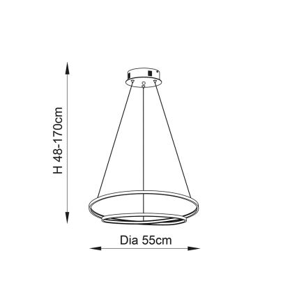 Endon 72479 - LED Lustr na lanku SCRIBBLE LED/31,5W/230V 3000K zlatá