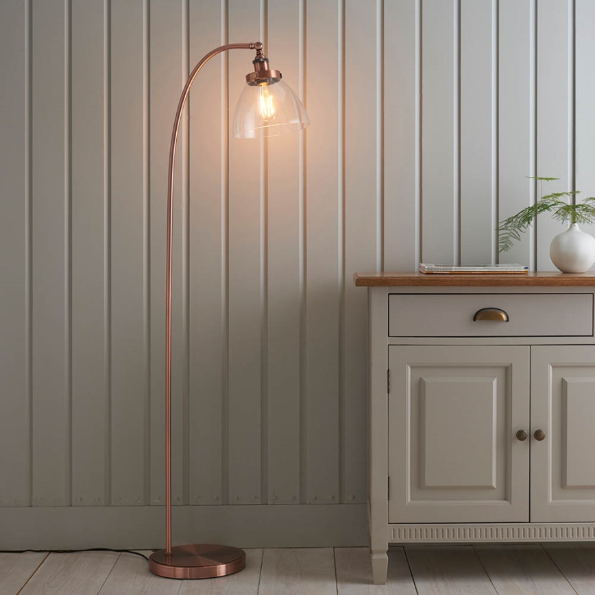 Endon 77862 - Stojací lampa HANSEN 1xE27/40W/230V měděná
