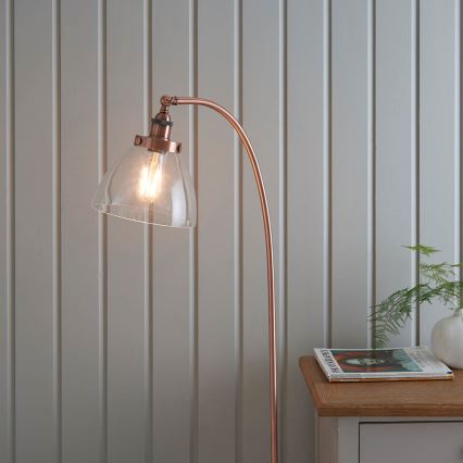 Endon 77862 - Stojací lampa HANSEN 1xE27/40W/230V měděná