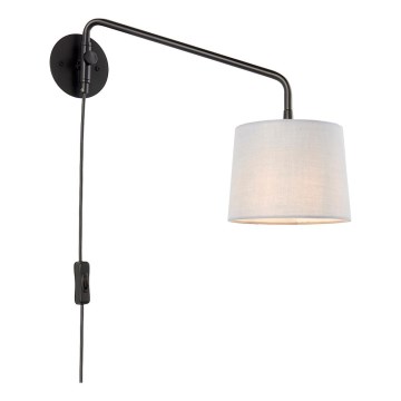 Endon 79500 - Nástěnná lampa CARLSON 1xE14/40W/230V šedá/černá