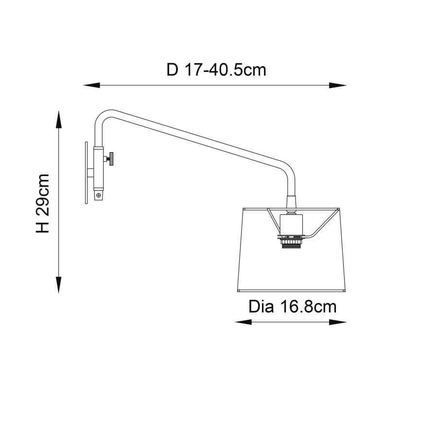 Endon 79500 - Nástěnná lampa CARLSON 1xE14/40W/230V šedá/černá