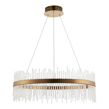 Endon 81908 - LED Stmívatelný lustr na lanku ADRIEL LED/58W/230V 3000K pr. 70 cm zlatá/čirá