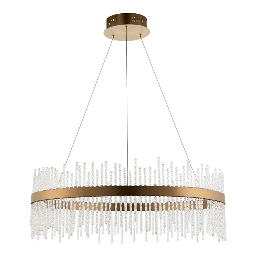 Endon 81908 - LED Stmívatelný lustr na lanku ADRIEL LED/58W/230V 3000K pr. 70 cm zlatá/čirá