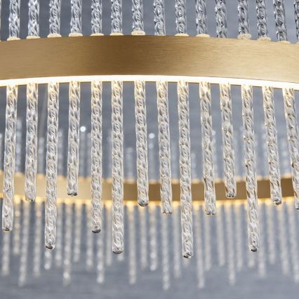 Endon 81908 - LED Stmívatelný lustr na lanku ADRIEL LED/58W/230V 3000K pr. 70 cm zlatá/čirá