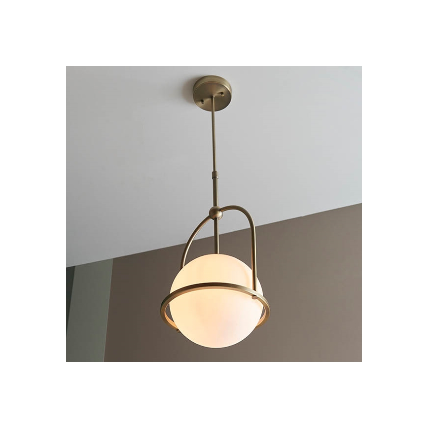 Endon 90844 - Lustr na tyči ONTARIO 1xE27/10W/230V mosaz