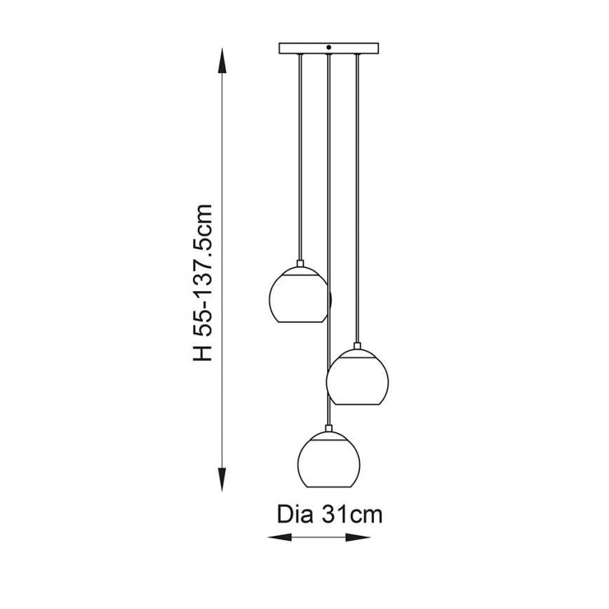 Endon 91971 - Lustr na lanku DIMPLE 3xE14/25W/230V zlatá/kouřová béžová
