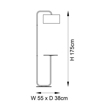 Endon 92301 - Stojací lampa LANDIS 1xE27/10W/230V černá
