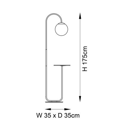 Endon 92424 - Stojací lampa HALO 1xE14/7W/230V černá