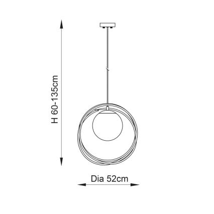 Endon 92488 - Lustr na lanku EMILIO 1xE27/10W/230V zlatá/bílá