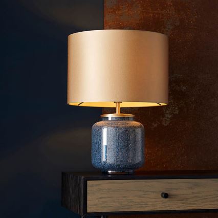Endon 93067 - Stolní lampa ZINNIA 1xE27/10W/230V modrá/zlatá