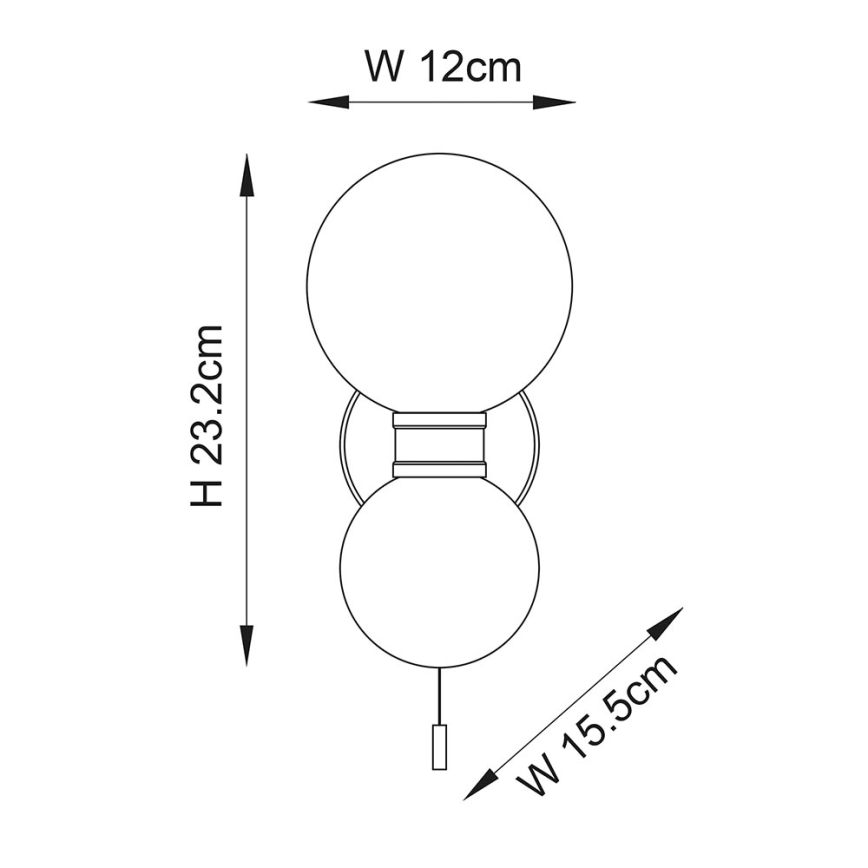 Endon 93523 - Koupelnové nástěnné svítidlo PULSA 2xG9/3W/230V IP44 černá/bílá