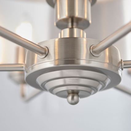 Endon 94357 - Lustr na řetězu HIGHCLERE 6xE14/40W/230V pr. 55 cm béžová/matný chrom