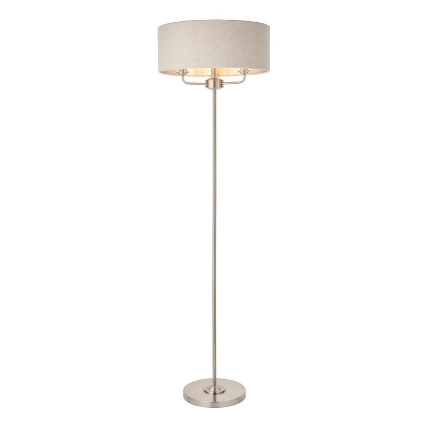 Endon 94359 - Stojací lampa HIGHCLERE 3xE14/40W/230V béžová/lesklý chrom pr. 47 cm