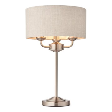 Endon 94369 - Stolní lampa HIGHCLERE 3xE14/18W/230V béžová/matný chrom
