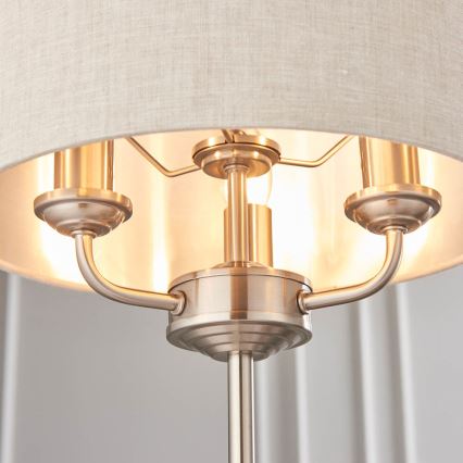 Endon 94369 - Stolní lampa HIGHCLERE 3xE14/18W/230V béžová/matný chrom