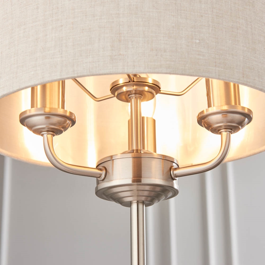 Endon 94369 - Stolní lampa HIGHCLERE 3xE14/18W/230V béžová/matný chrom