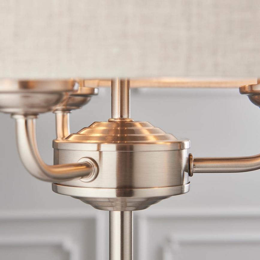 Endon 94369 - Stolní lampa HIGHCLERE 3xE14/18W/230V béžová/matný chrom