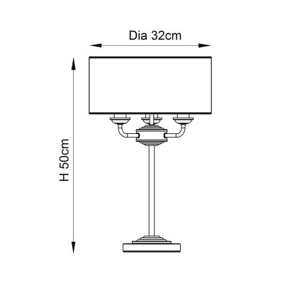 Endon 94369 - Stolní lampa HIGHCLERE 3xE14/18W/230V béžová/matný chrom