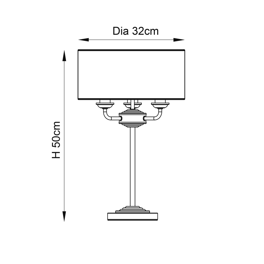 Endon 94369 - Stolní lampa HIGHCLERE 3xE14/18W/230V béžová/matný chrom