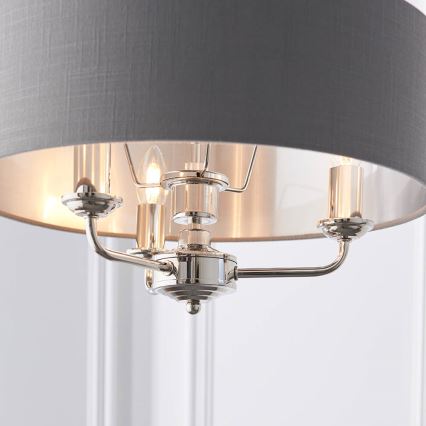 Endon 94377 - Lustr na řetězu HIGHCLERE 3xE14/40W/230V šedá/lesklý chrom