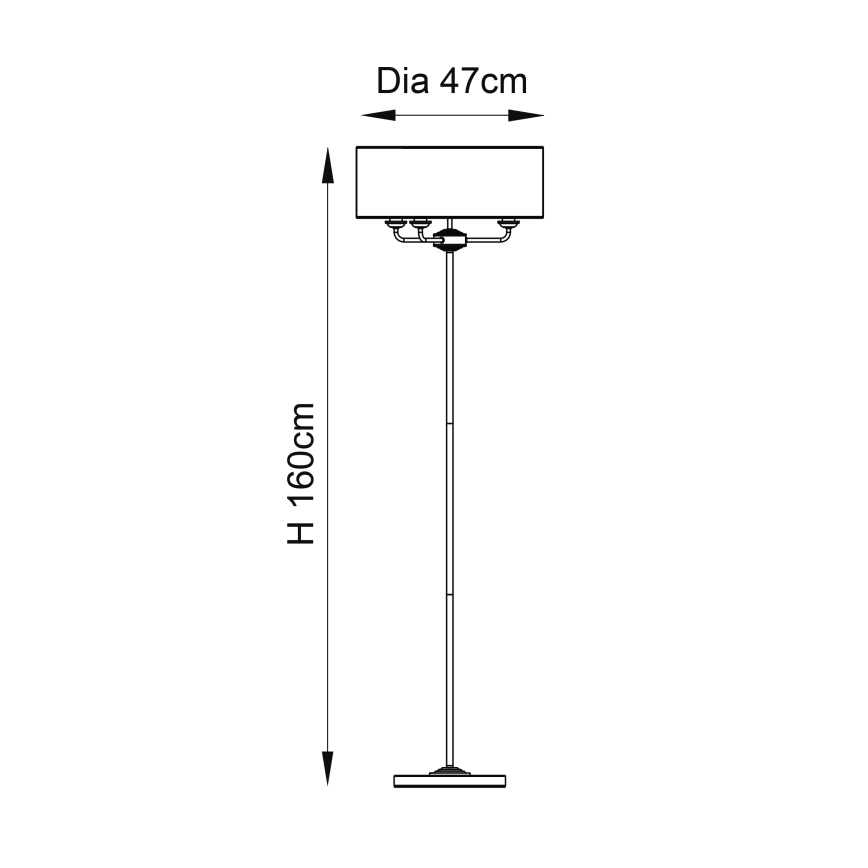 Endon 94378 - Stojací lampa HIGHCLERE 1xE14/40W/230V šedá/lesklý chrom