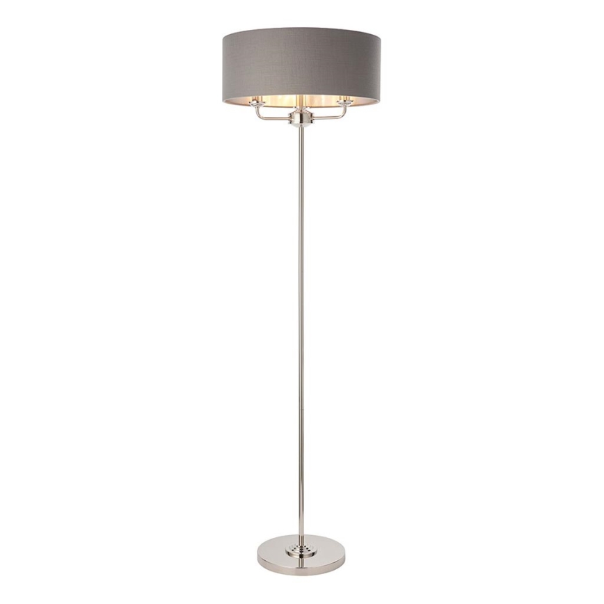 Endon 94378 - Stojací lampa HIGHCLERE 1xE14/40W/230V šedá/lesklý chrom pr. 47 cm