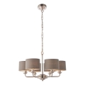 Endon 94381 - Lustr na řetězu HIGHCLERE 6xE14/28W/230V šedá/lesklý chrom