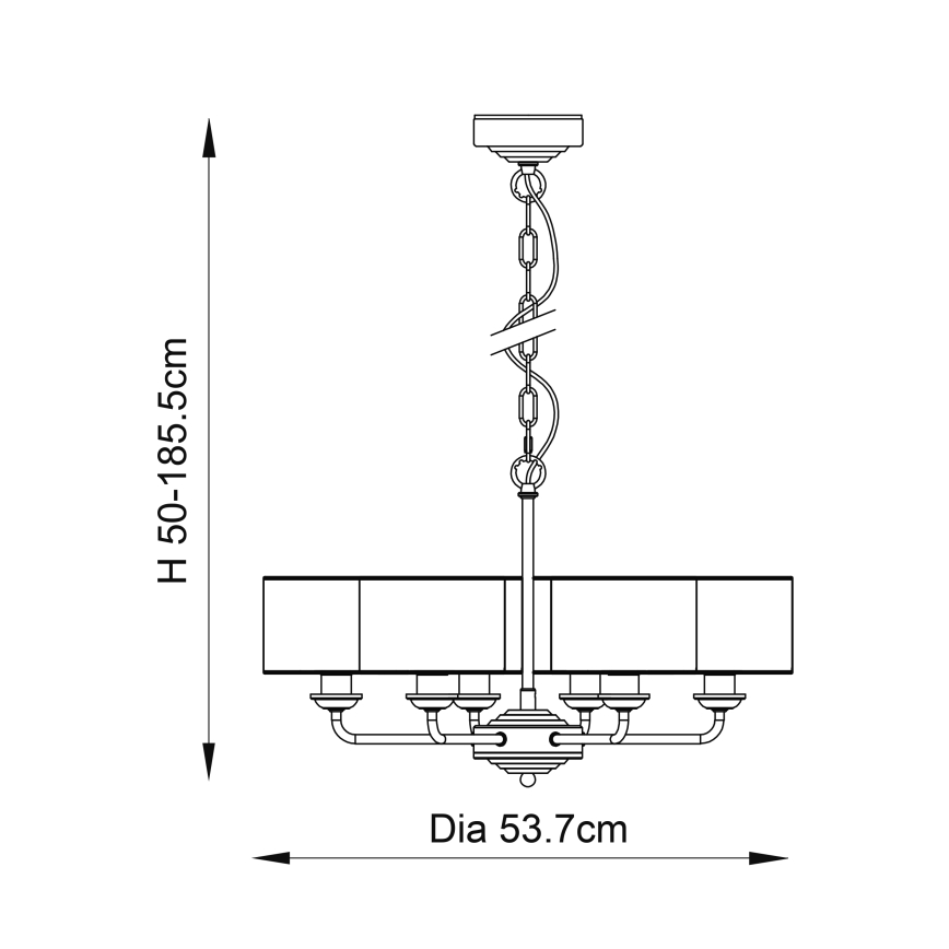 Endon 94381 - Lustr na řetězu HIGHCLERE 6xE14/28W/230V šedá/lesklý chrom