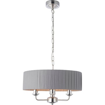 Endon 94394 - Lustr na řetězu HIGHCLERE 3xE14/40W/230V tmavě šedá/lesklý chrom