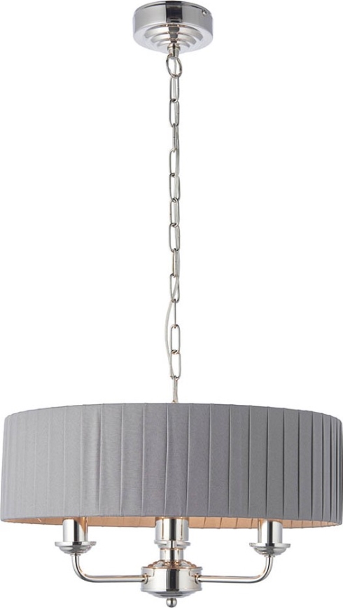 Endon 94394 - Lustr na řetězu HIGHCLERE 3xE14/40W/230V tmavě šedá/lesklý chrom
