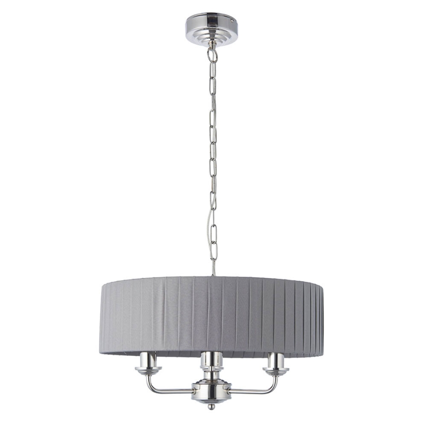Endon 94394 - Lustr na řetězu HIGHCLERE 3xE14/40W/230V tmavě šedá/lesklý chrom